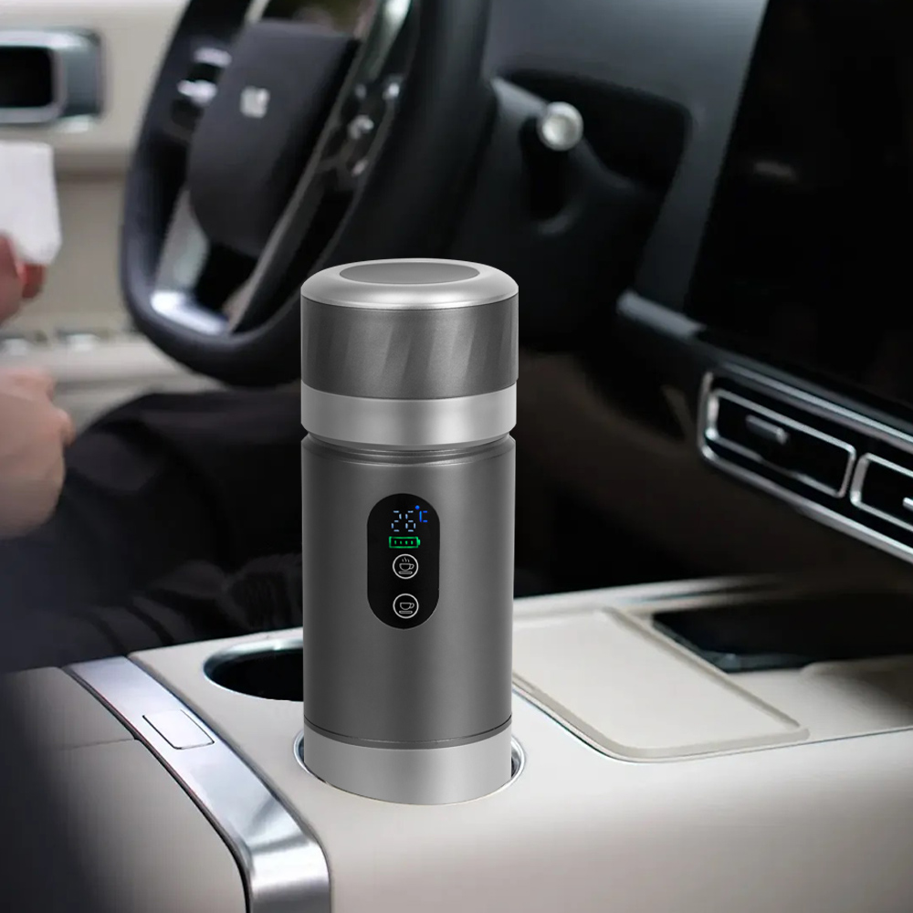 Coffee Maker - ポータブルセルフヒーティングエスプレッソコーヒーメーカーLEDスクリーンミニホットコールドブリューマシン電池式家庭用オフィス用旅行用