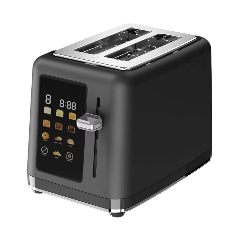 Toaster - 1/2/3/4枚焼きスマートタッチトースター、カラースクリーンディスプレイ、6段階の焼き色調整、ベーグルやパンの調節可能な設定機能付き
