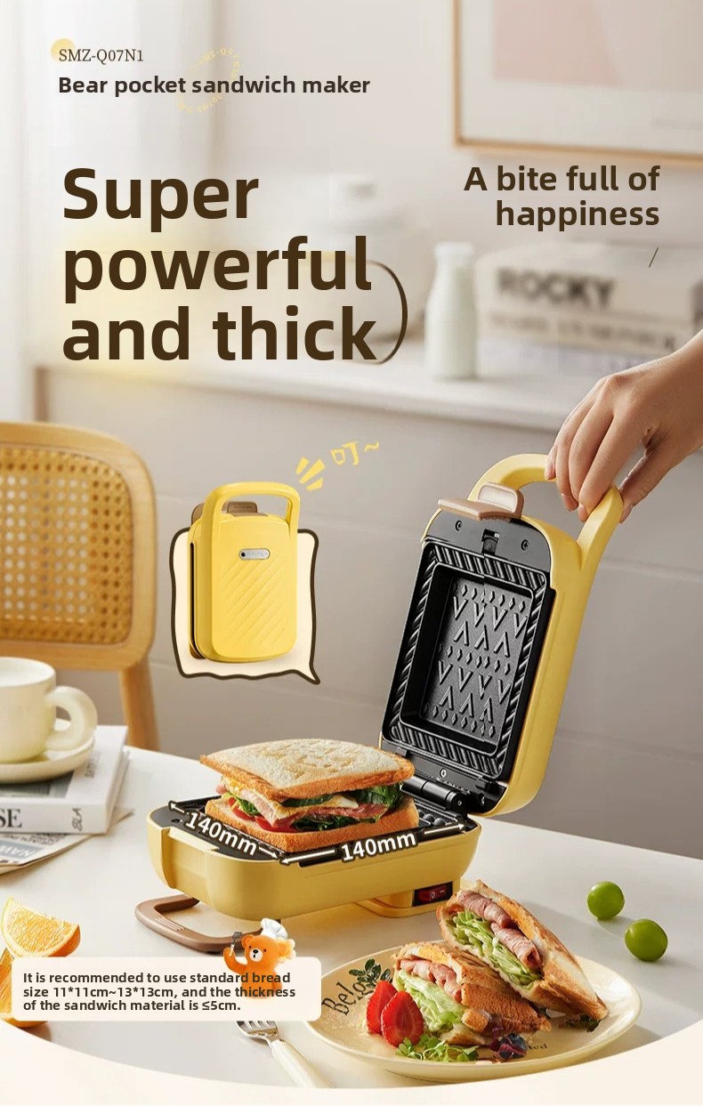 Toaster - 家庭用厚型ホットプレスサンドイッチメーカー多機能ワッフルアイロンブレッドトースター朝食マシン