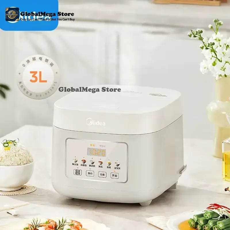 Rice Cooker - 美的ヘルシーライスクッカー 3L ノンコーティングステンレスライナーポット 電気炊飯器 炊飯・粥・スープ・煮込み用