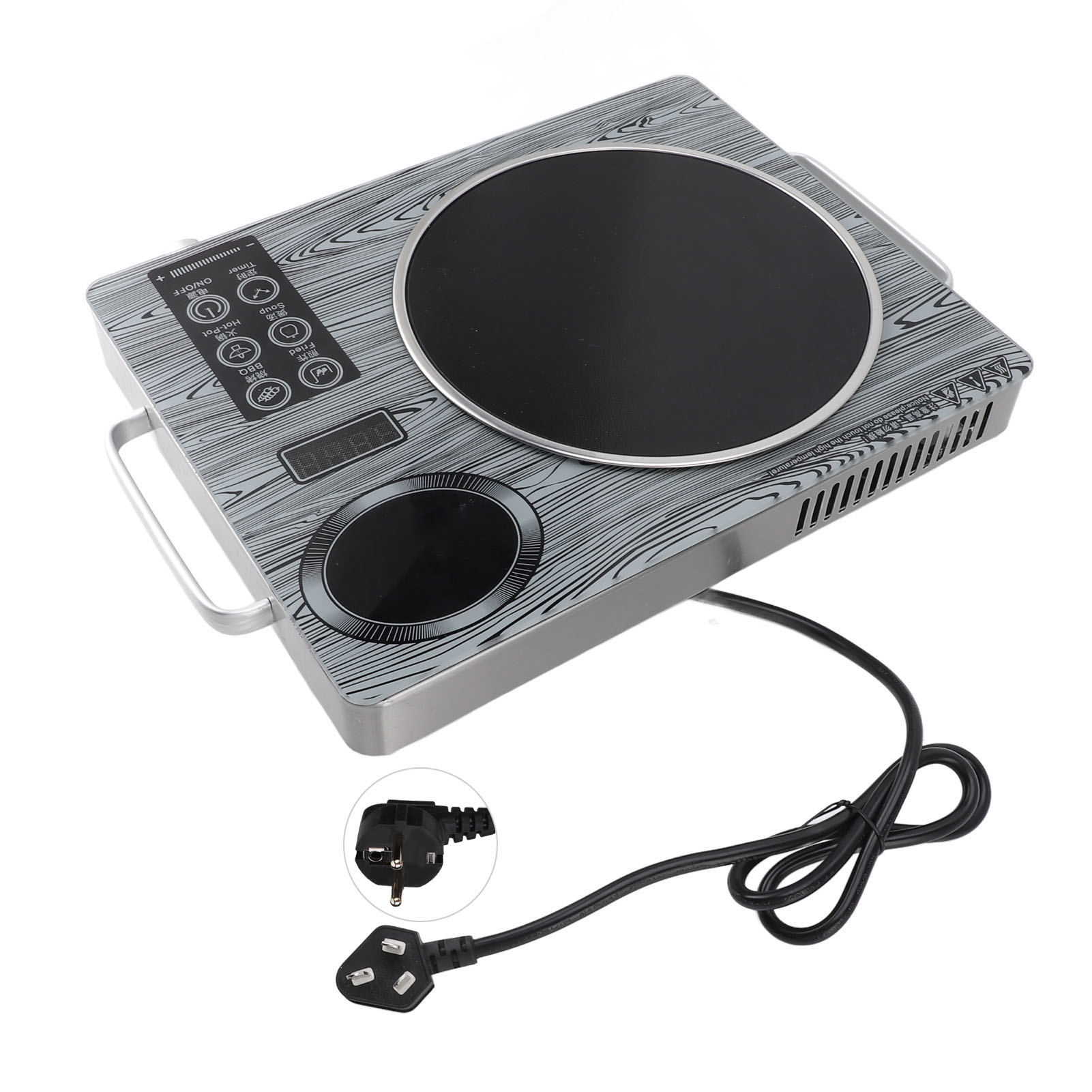 Induction Cooktop Portable - 電気電磁調理器タッチコントロールシングルバーナーセラミック赤外線加熱プレート 4h タイマー調整可能 26 速度 3500