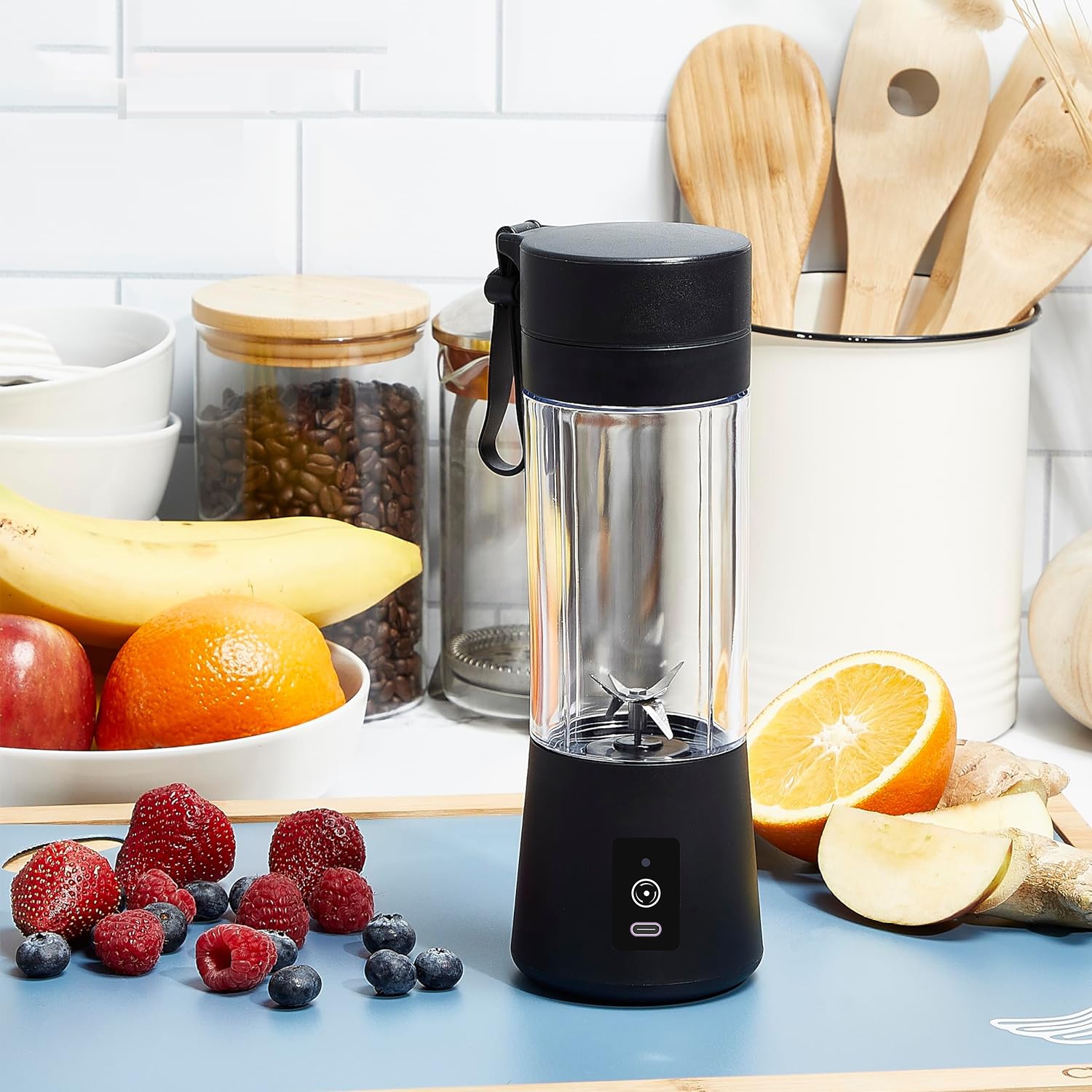 Kitchen Appliances In - メーカー人気商品、家庭用小型キッチン家電、6枚刃、充電式、ポータブルブレンダー、USB充電式、380ml