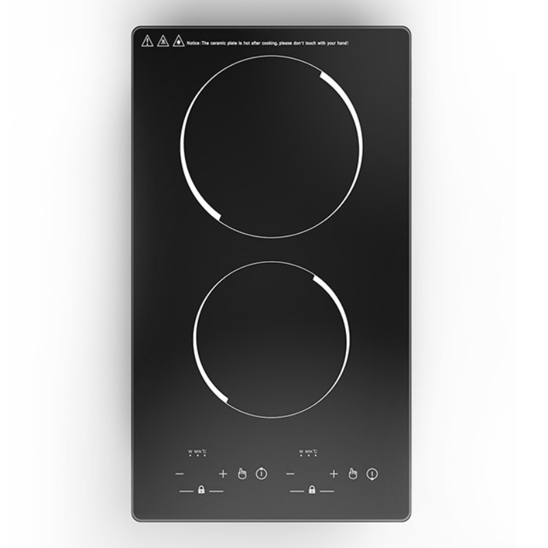 Induction Cooker - 業務用12インチ誘導調理器 2口 3400W ビルトインダブル電気コンロ ハードワイヤードカウンタートップクッカー プラグなし