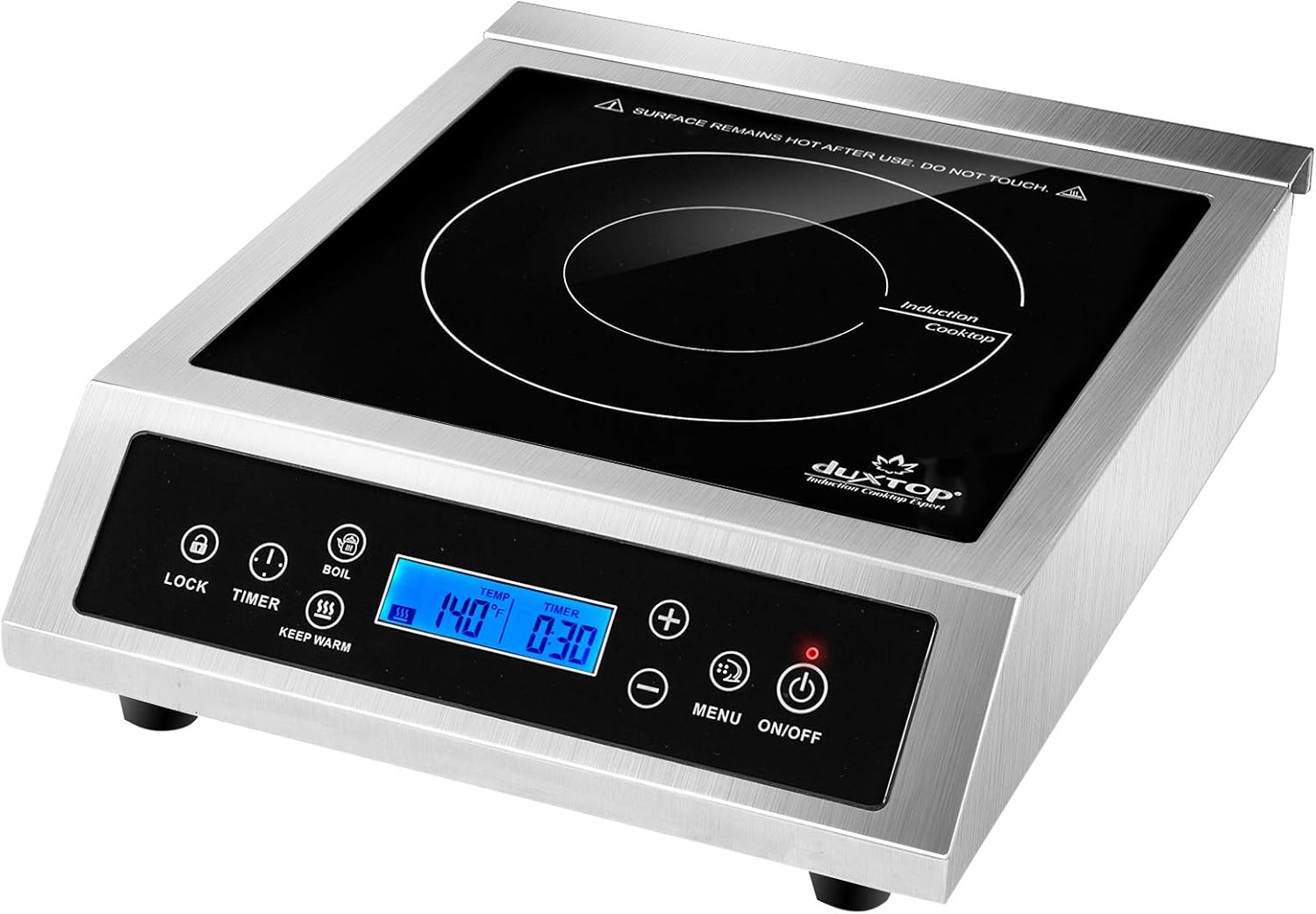 Induction Cooktop Portable - プロ仕様のポータブルIHクッキングヒーター、業務用カウンタートップバーナー、センサータッチ付き1800ワットIHバーナー