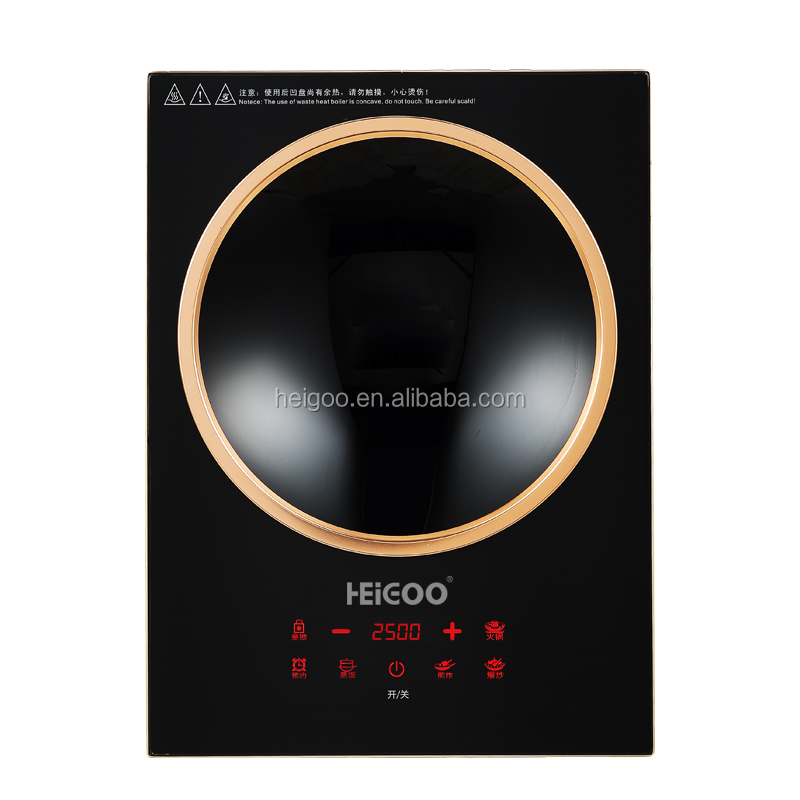 Induction Cooktop Portable - シングルバーナー内蔵型＆ポータブル凹型電気誘導調理器2500Wガラスセラミックプレート付き