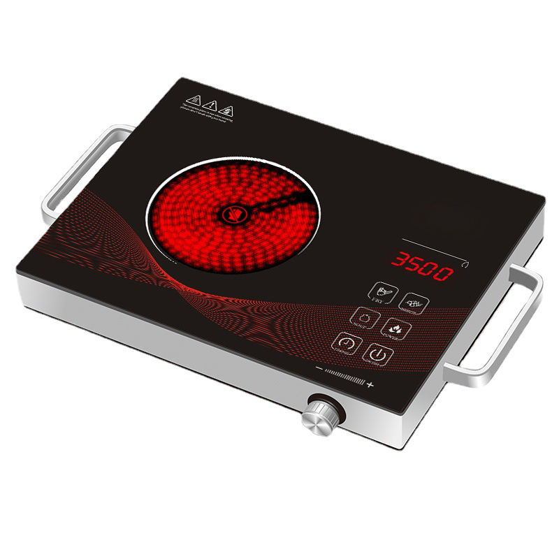Induction Cooktop Portable - 家庭用3500Wハイパワーセラミック調理器、黒色微結晶パネルポータブル電気コンロ、ホットポットや家庭での日常料理に