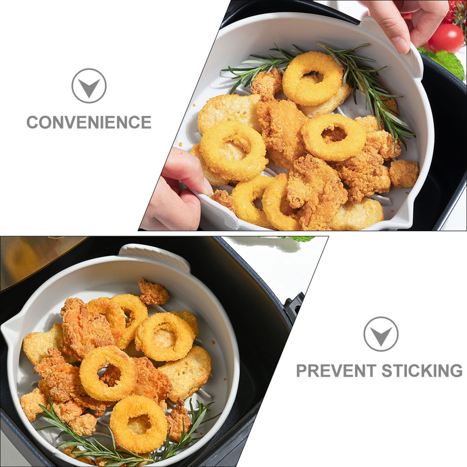 Air Fryer - 家庭用シリコン製エアフライヤー用ベーキングライナー、焦げ付き防止加工の丸型トレイ、キッチンで再利用可能な調理用シート、エアフライヤー用アクセサリー（焼き菓子用）。