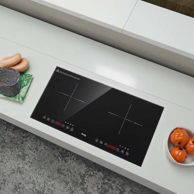 Induction Cooker - 4400W インダクションコンロ 2口タッチスイッチ式電気ビルトインダブルインダクションクッカー
