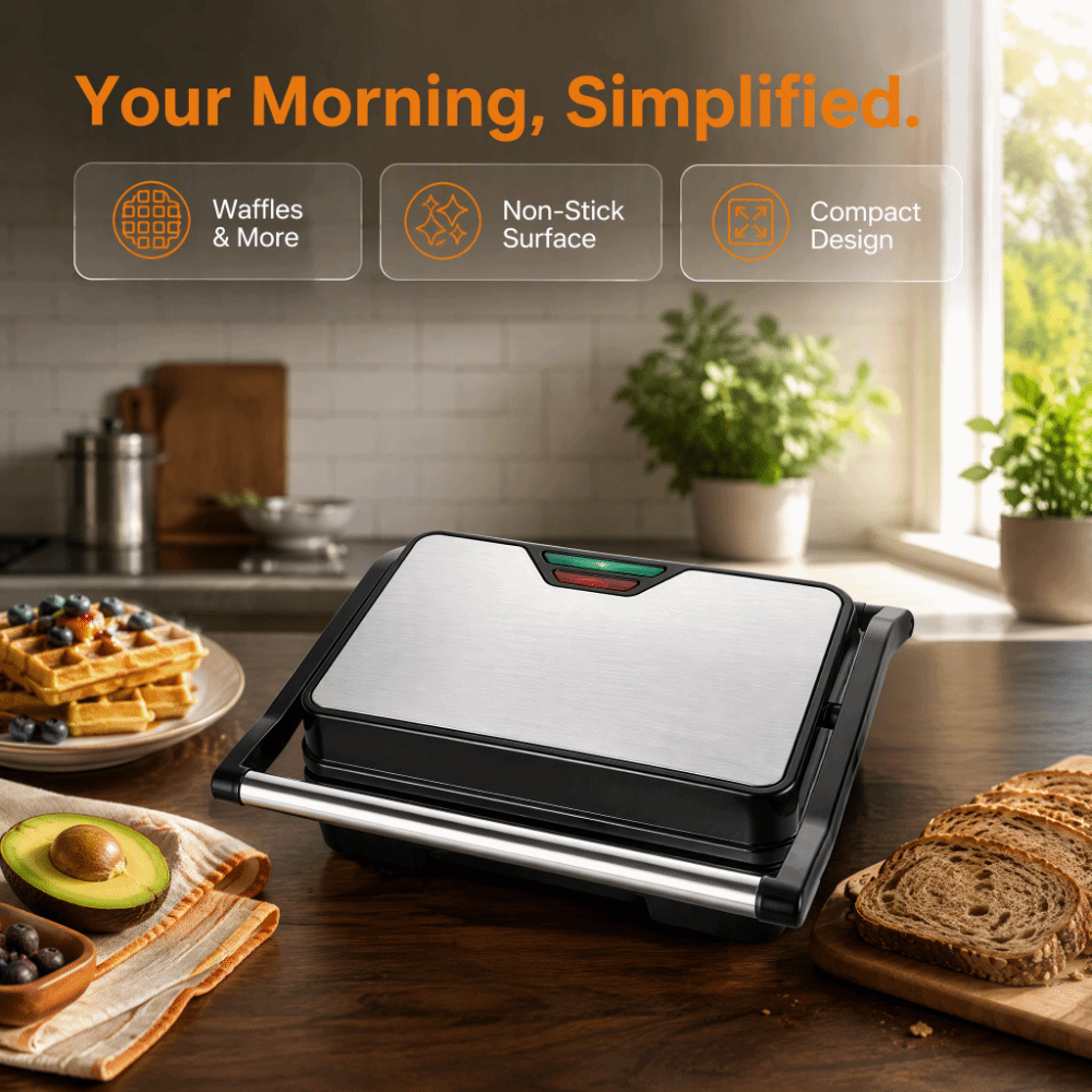 Toaster - ノンスティックサンドイッチトースター 多機能 便利な朝食メーカー 速熱 大容量 電気サンドイッチパン