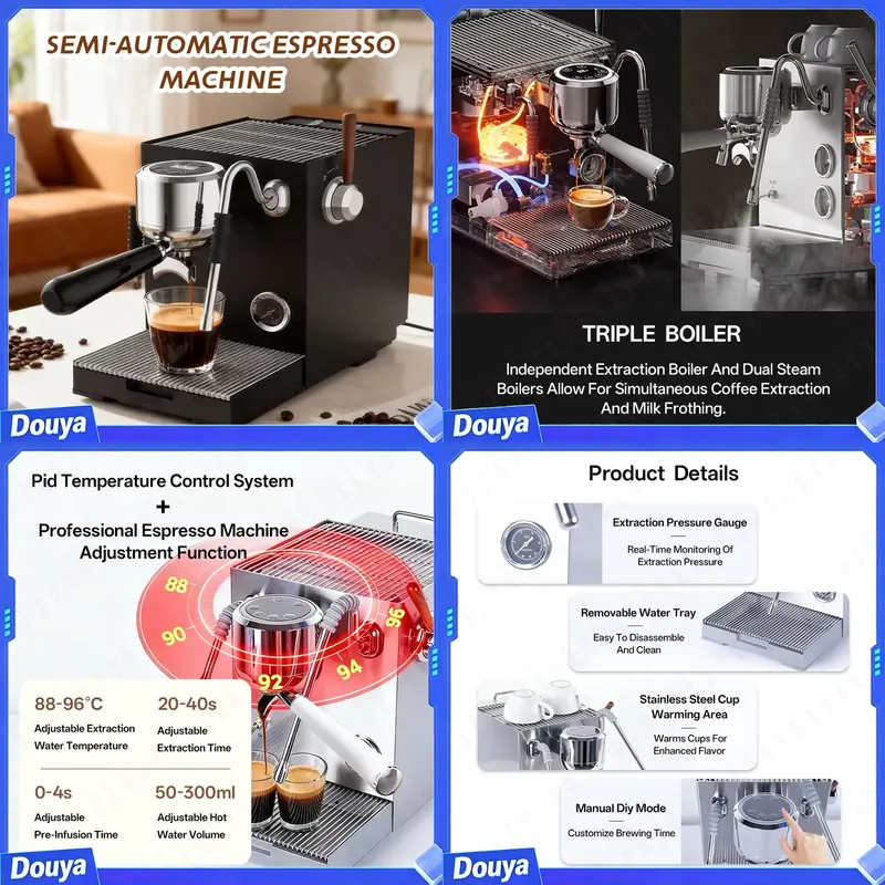 Coffee Maker - CAFOVO E120 半自動エスプレッソマシン ULKAポンプ 9バール OPVシステム