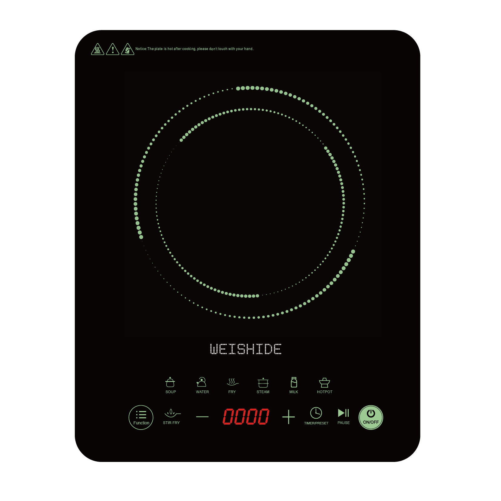 Induction Cooktop Portable - 多機能電磁調理器 セラミック 1200W-1800W ポータブル電気コンロ プリセット温度 炒め物タイマー