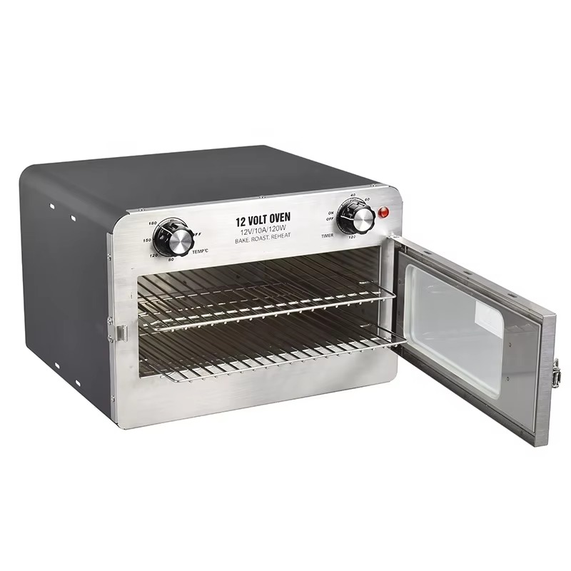 Microwave Oven - プロ仕様の12V 120W車載用電子レンジ。持ち運び可能な電気式トースター兼食品保温器。トラック、RV、キャンプ、業務用に最適。