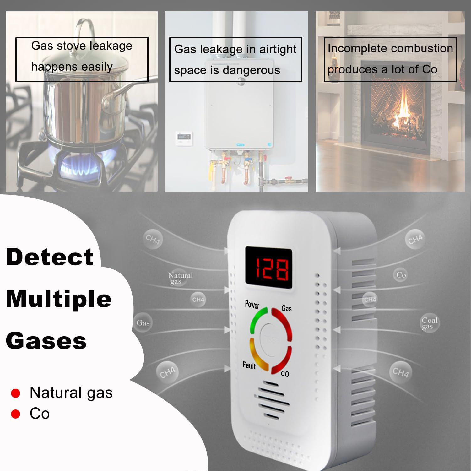 一酸化炭素 CO および天然ガス検知器、ガス、一酸化炭素、メ - Kitchen Appliances Video のレビューと価格