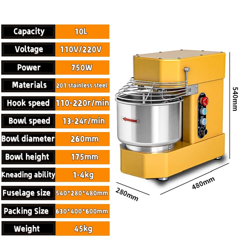 新モデルの業務用スパイラル式生地ミキサー。粉砕機や製パンに使 - Stand Mixer のレビューと価格