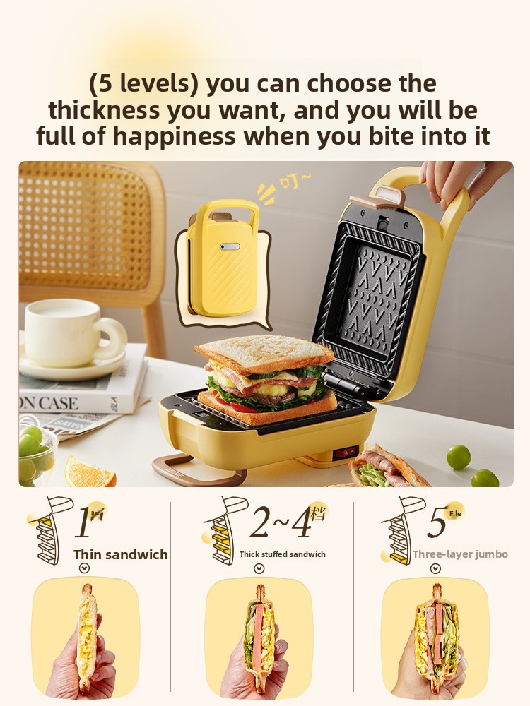 家庭用厚型ホットプレスサンドイッチメーカー多機能ワッフルアイ - Toaster のレビューと価格