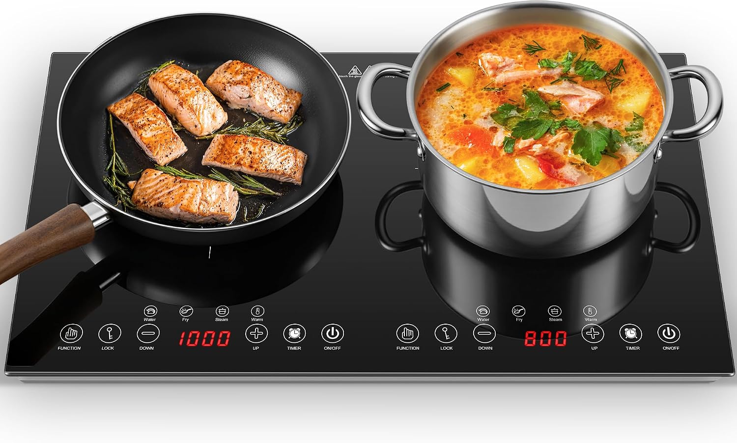 ポータブルIHクッキングヒーター 2口 - 1800W ダブ - Induction Cooktop Portable のレビューと価格