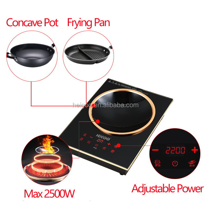 シングルバーナー内蔵型＆ポータブル凹型電気誘導調理器2500 - Induction Cooktop Portable のレビューと価格