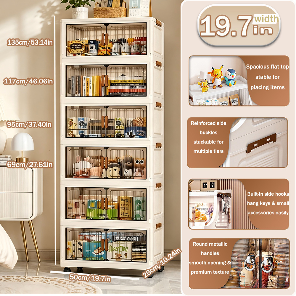 19.7インチ 3/4/5/6段折りたたみ式収納キャビネット - Kitchen Appliances Cabinet のレビューと価格