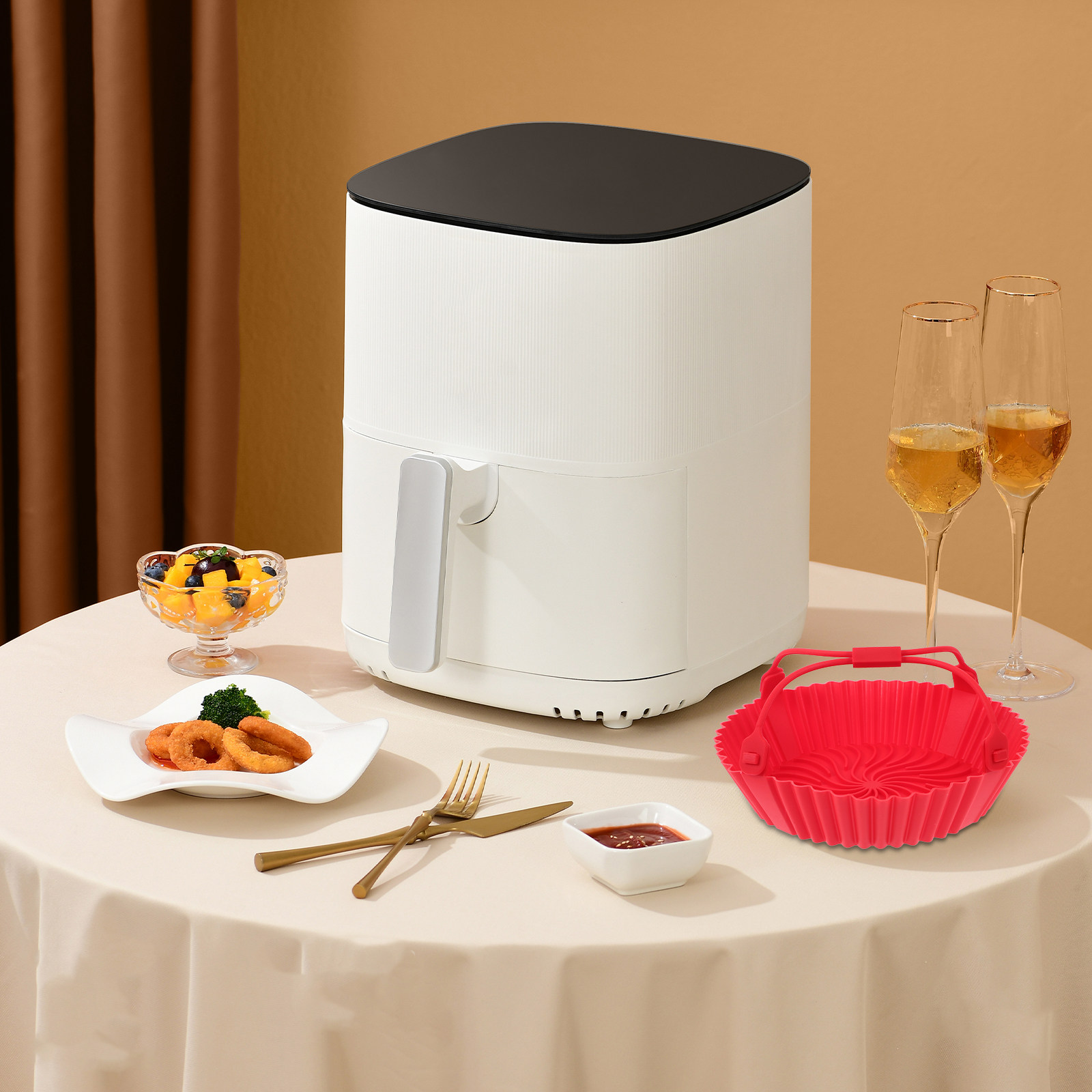 エアフライヤー用シリコントレイ。耐熱性があり、焦げ付き防止加 - Air Fryer のレビューと価格
