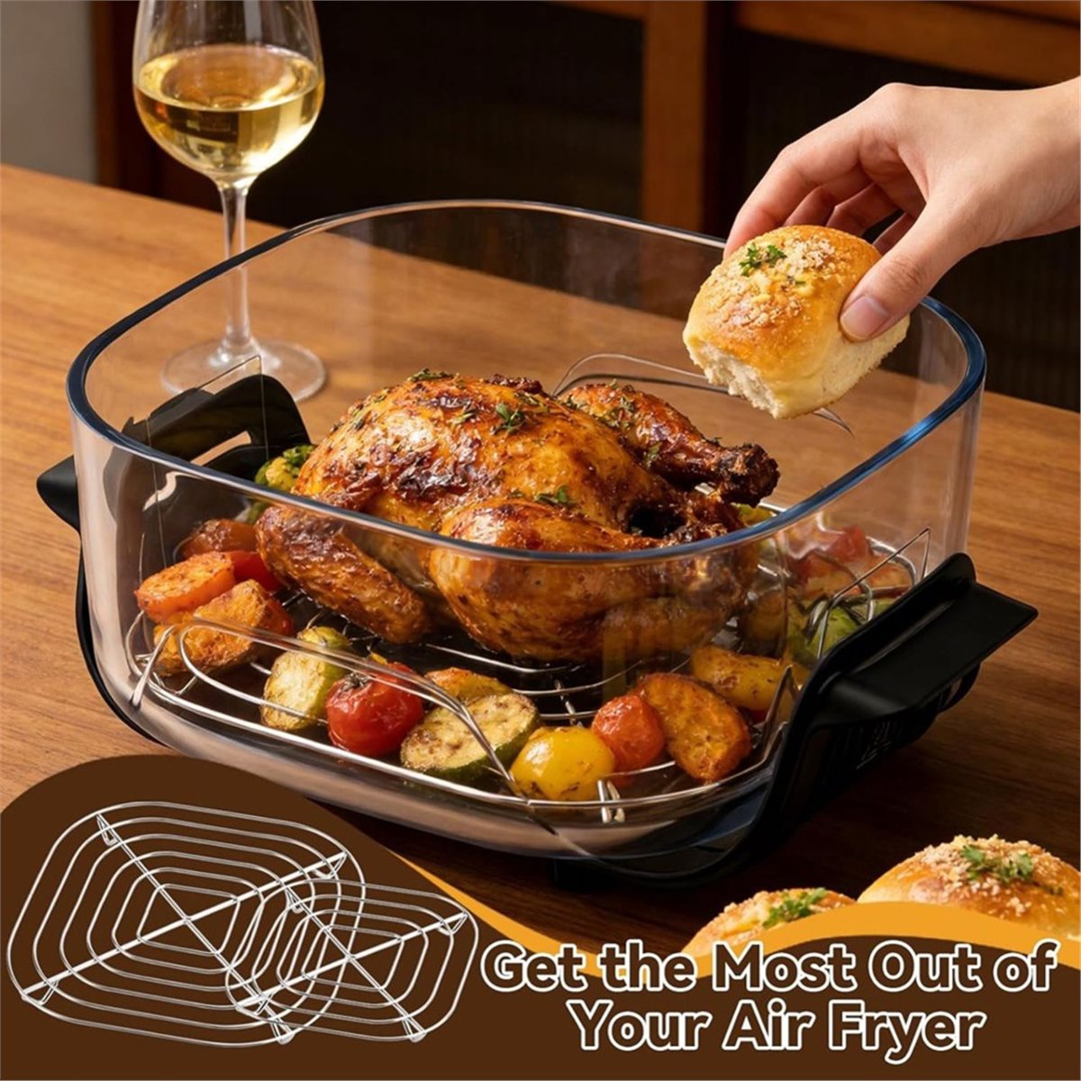 更新しました。 3PCS ステンレススチールラック Ninj - Air Fryer のレビューと価格