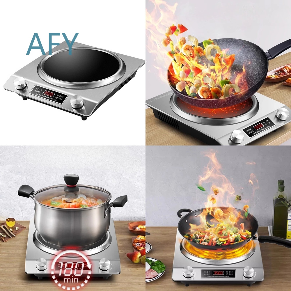 220V凹型誘導調理器 家庭用キッチン向け 高出力バッテリー - Induction Cooktop Portable のレビューと価格