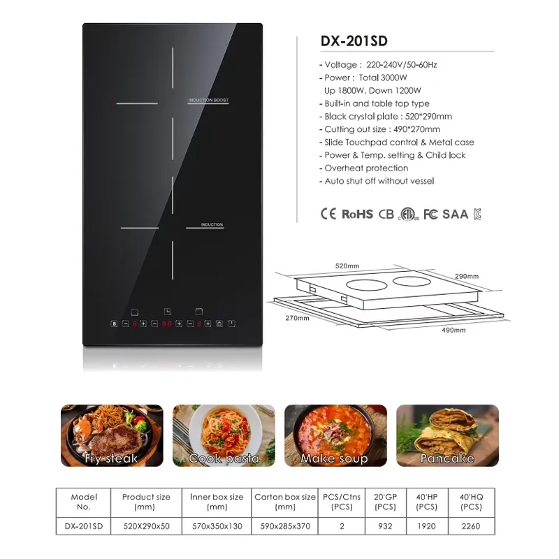 高効率2口電気IHクッキングヒーター工場価格キッチン卓上型I - Induction Cooker のレビューと価格