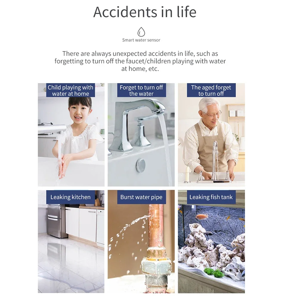Zigbee 水センサー洪水漏水検知器アプリリモート監視キッ - Kitchen Appliances Video のレビューと価格