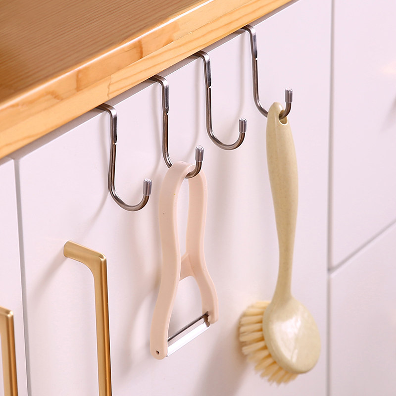 ステンレス製ドア掛けフック 穴あけ不要 ダブルS字フック シ - Kitchen Appliances Cabinet のレビューと価格