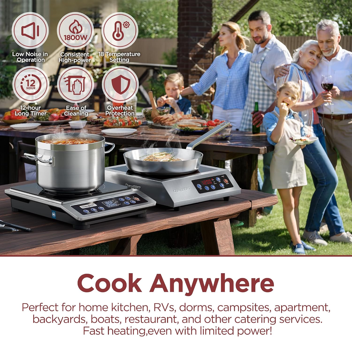 ポータブルIHクッキングヒーター強化版、ワンクリック最大出力 - Induction Cooktop Portable のレビューと価格