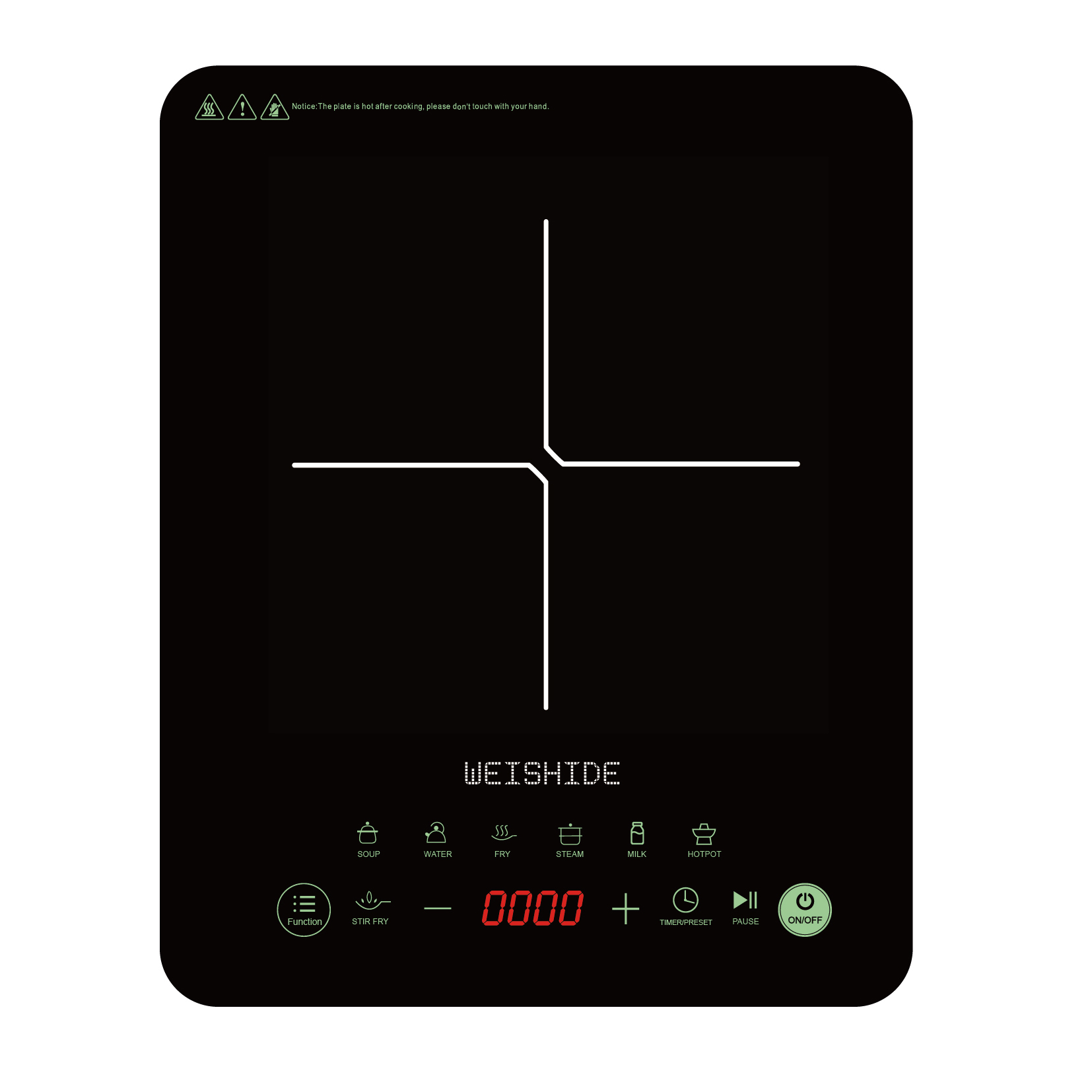 多機能電磁調理器 セラミック 1200W-1800W ポータ - Induction Cooktop Portable のレビューと価格